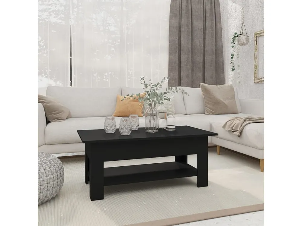 Mesa de centro 102x55x42 cm contraplacado preto