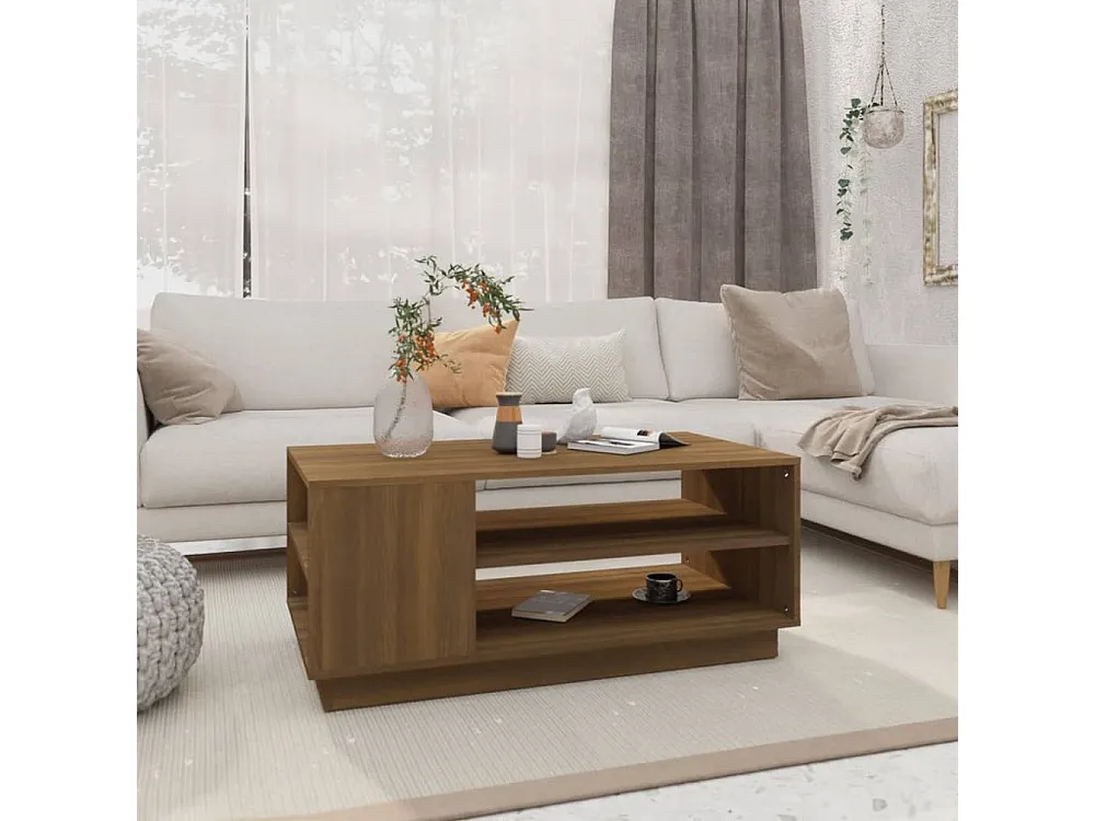 Mesa de centro 102x55x43 cm aglomerado cor carvalho castanho