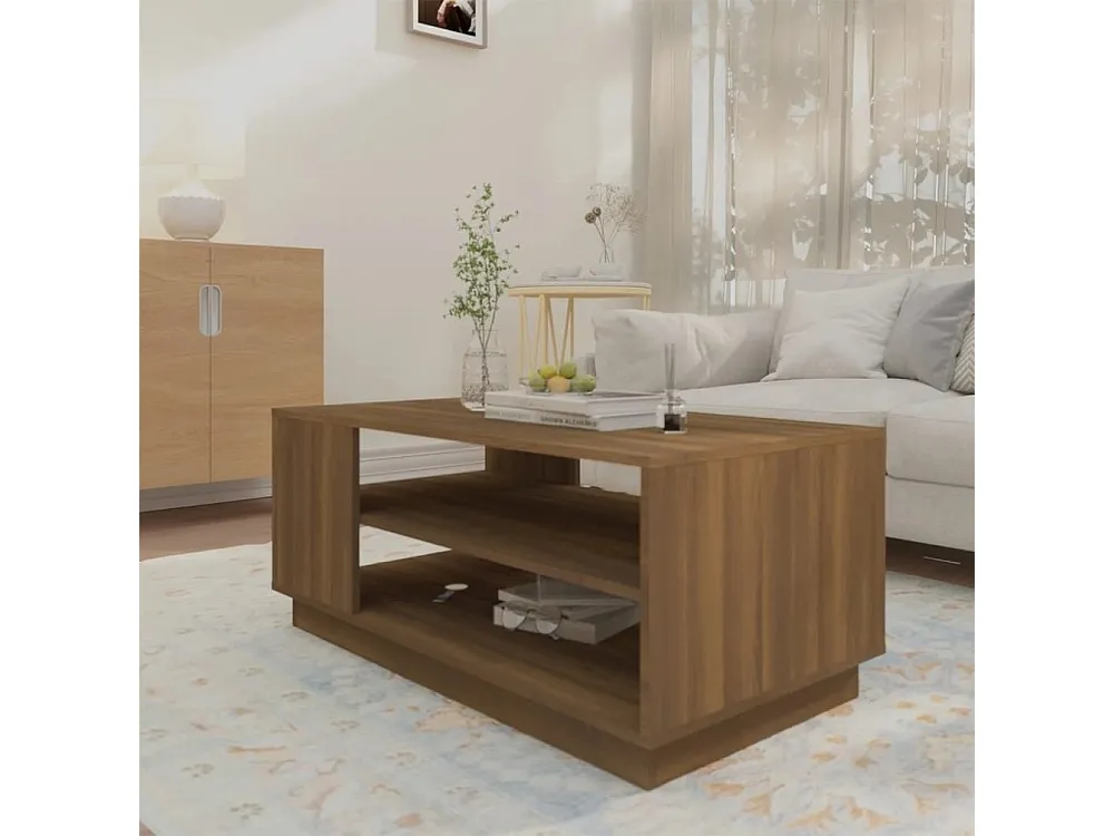 Mesa de centro 102x55x43 cm aglomerado cor carvalho castanho