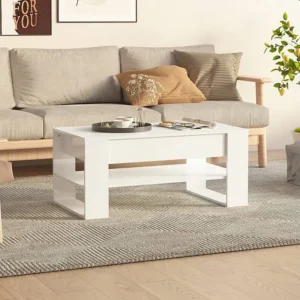 Mesa de centro 102x55x45 cm madeira processada branco radiante