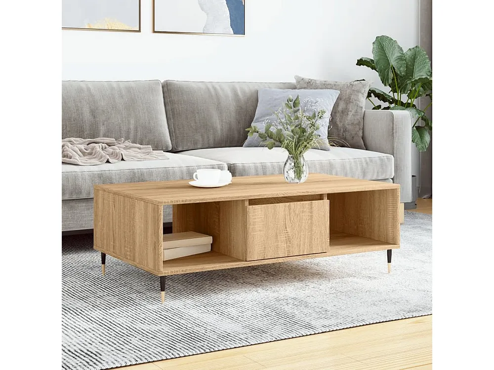 Mesa de centro 104x60x35cm derivados de madeira carvalho sonoma