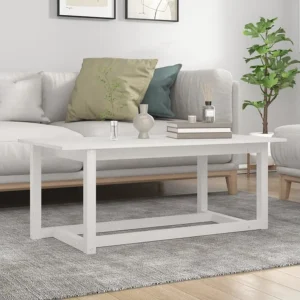 Mesa de centro 110x55x45 cm madeira de pinho maciç branco
