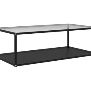 Mesa de centro 120x60x35 cm vidro temperado transparente/preto