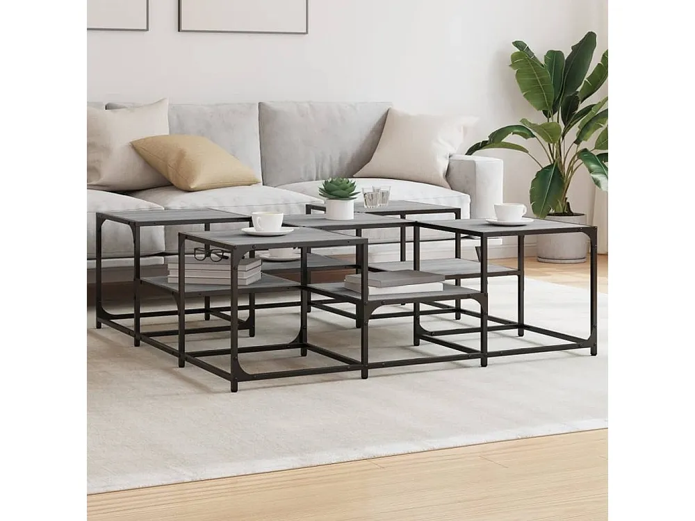 Mesa de centro 121x121x40 cm derivados madeira cinzento sonoma