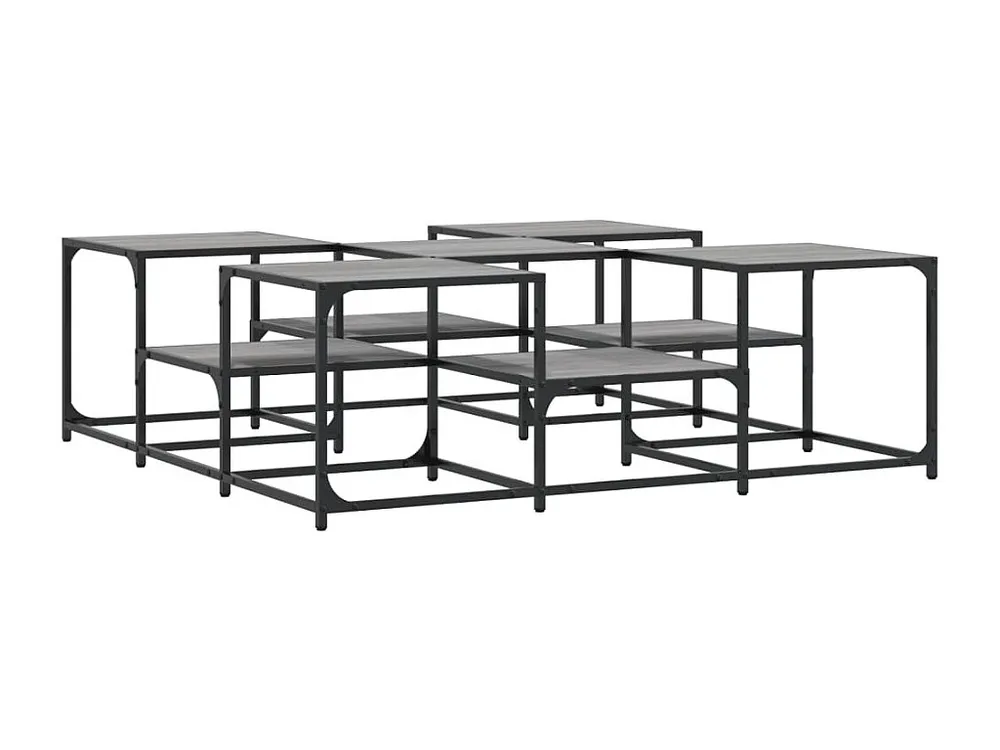 Mesa de centro 121x121x40 cm derivados madeira cinzento sonoma