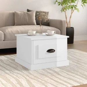 Mesa de centro 50x50x35 cm derivados madeira branco reluzente