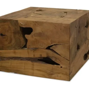 Mesa de centro 50x50x35 cm teca genuína castanho