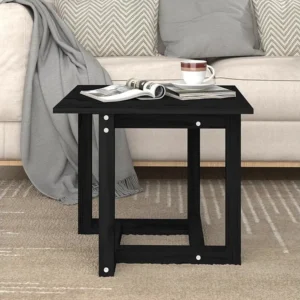 Mesa de centro 50x50x45 cm madeira de pinho maciç preto