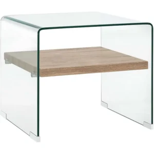 Mesa de centro 50x50x45 cm vidro temperado transparente