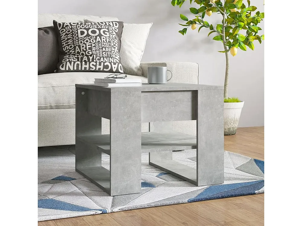 Mesa de centro 55,5x55x45 cm madeira processada cinza cimento