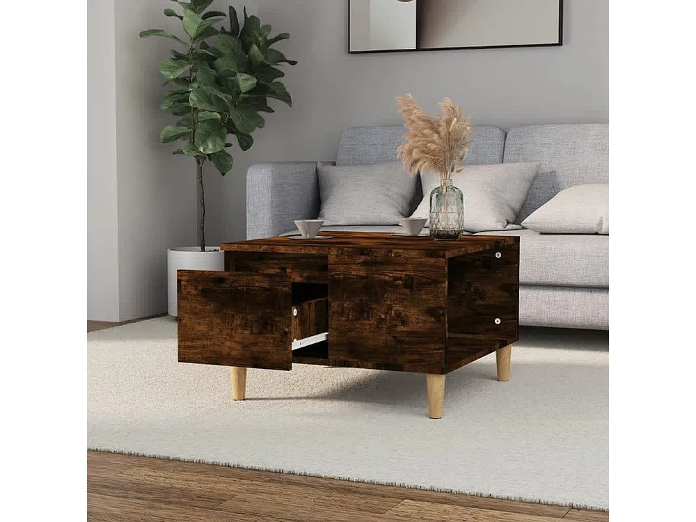 Mesa de centro 55x55x36,5 cm derivados madeira carvalho fumado