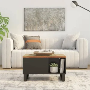 Mesa de centro 60x50x35 cm madeira recuperada maciç