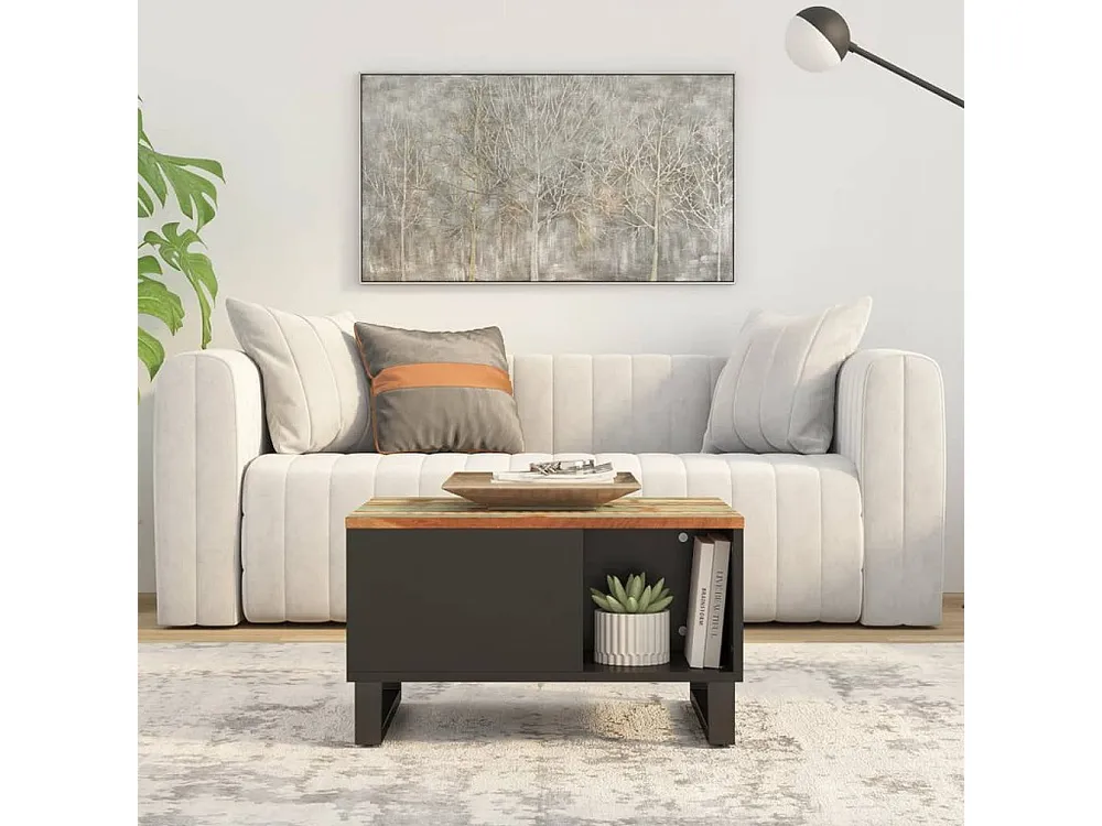 Mesa de centro 60x50x35 cm madeira recuperada maciç