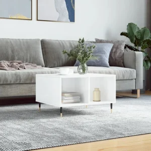 Mesa de centro 60x50x36,5 cm derivados madeira branco resplandecente
