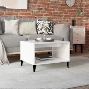 Mesa de centro 60x50x40 cm derivados madeira branco resplandecente