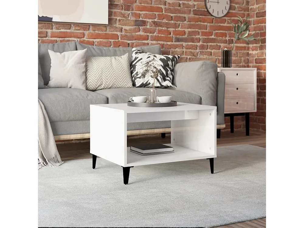 Mesa de centro 60x50x40 cm derivados madeira branco resplandecente