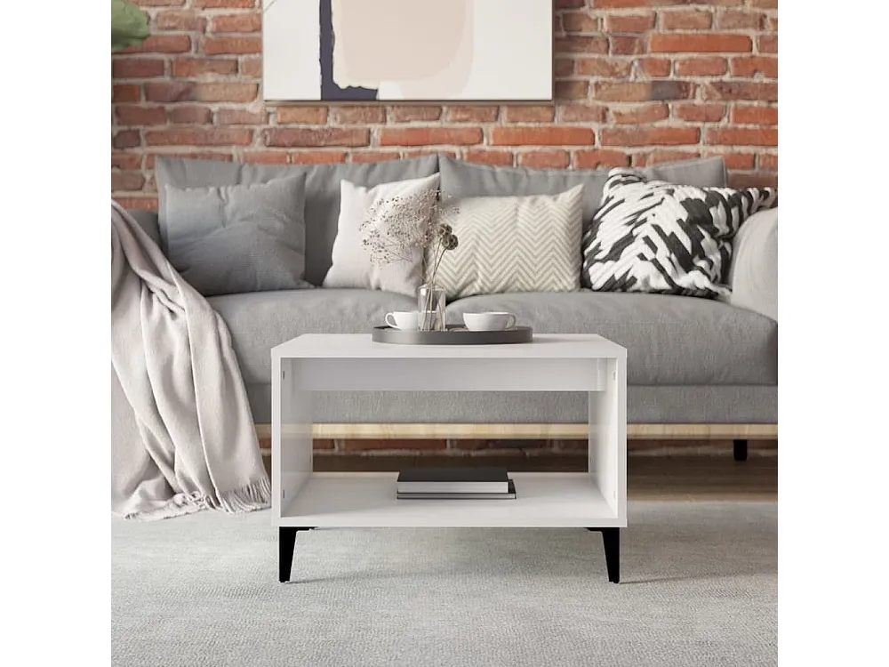 Mesa de centro 60x50x40 cm derivados madeira branco resplandecente