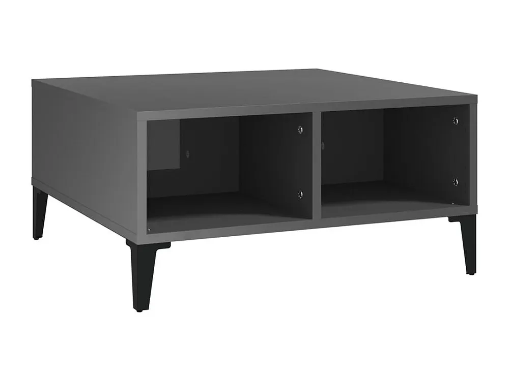 Mesa de centro 60x60x30 cm contraplacado cinzento cintilante