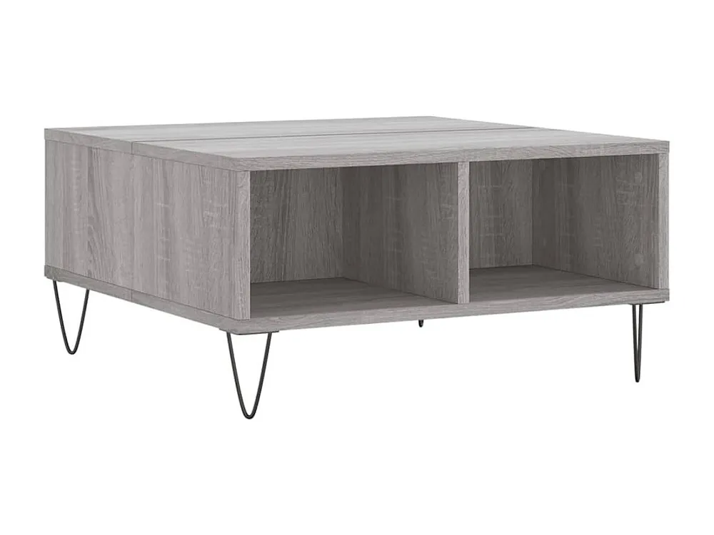 Mesa de centro 60x60x30 cm derivados de madeira cinzento sonoma