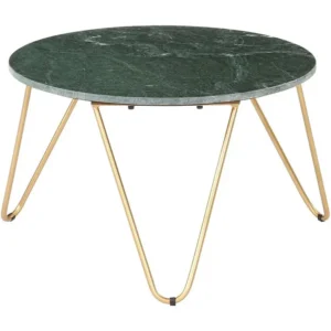 Mesa centro 65x65x42cm pedra genuína textura mármore verde