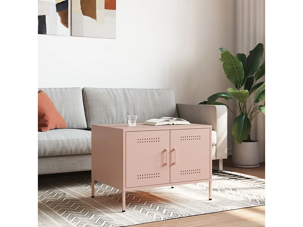 Mesa de centro 68x50x50,5 cm ço laminado helado rosa