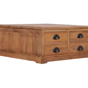 Mesa de centro 68x68x30 cm madeira de teca maciç