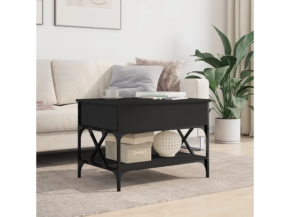 Mesa de centro 70x50x50 cm derivados de madeira/metal preto