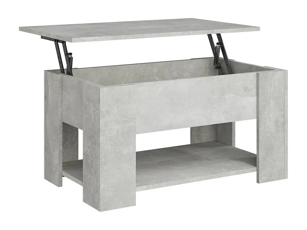 Mesa de centro 79x49x41 cm madeira processada cinza cimento