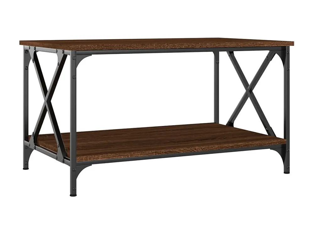 Mesa de centro 80x50x45 deriv. madeira/ferro carvalho castanho