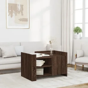 Mesa de centro 80x50x50 cm derivados madeira carvalho castanho