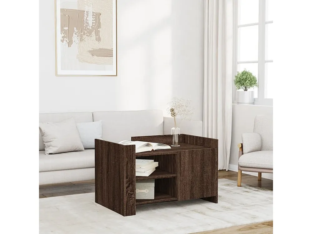 Mesa de centro 80x50x50 cm derivados madeira carvalho castanho