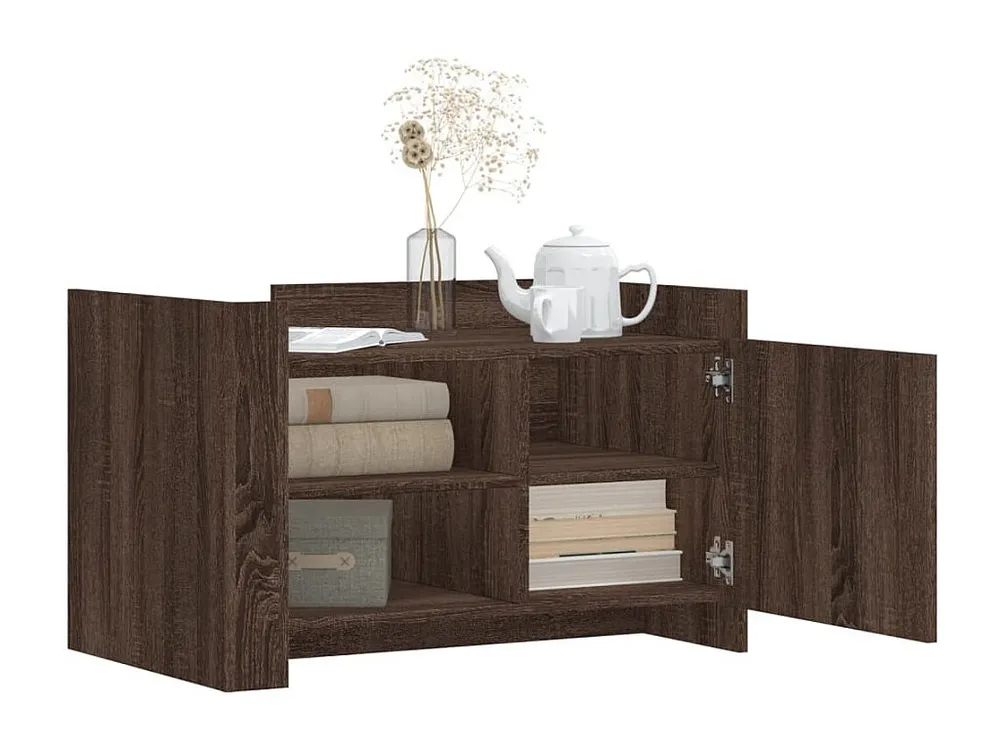 Mesa de centro 80x50x50 cm derivados madeira carvalho castanho