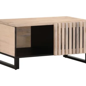 Mesa de centro 80x51x40 cm madeira de mangueira maciç branco