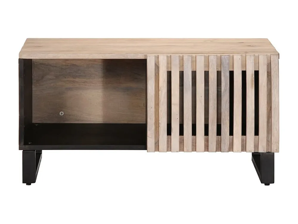 Mesa de centro 80x51x40 cm madeira de mangueira maciç branco
