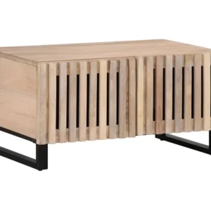 Mesa de centro 80x51x40 cm madeira de mangueira maciç branco
