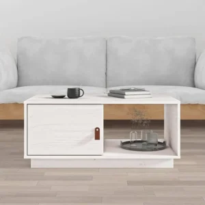 Mesa de centro 80x80x35,5 cm madeira de pinho maciç branco