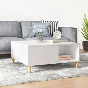 Mesa de centro 80x80x36,5 cm derivados madeira branco luminoso