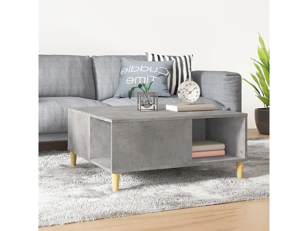 Mesa de centro 80x80x36,5 cm derivados madeira cinzento cimento