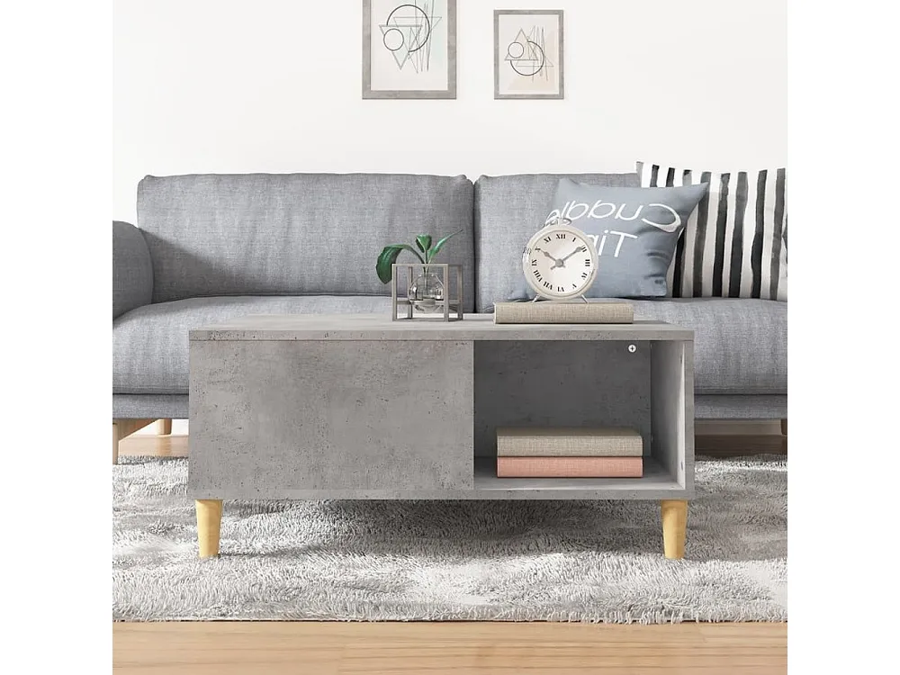 Mesa de centro 80x80x36,5 cm derivados madeira cinzento cimento