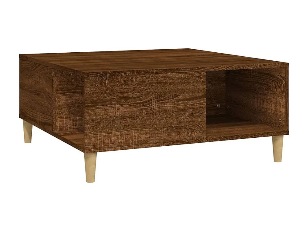Mesa de centro 80x80x36,5cm derivados madeira carvalho castanho