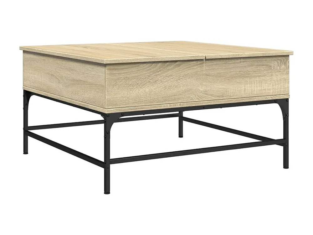 Mesa de centro 80x80x45 cm deriv. madeira/metal carvalho sonoma