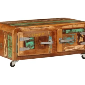 Mesa de centro 85x55x40 cm madeira recuperada maciç