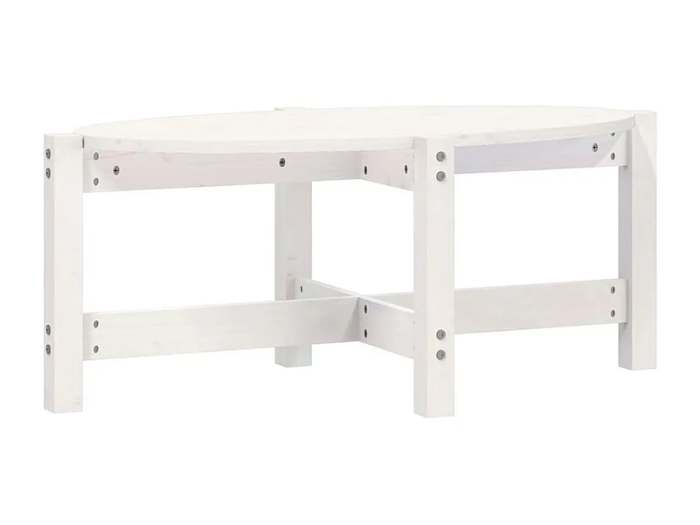 Mesa de centro 87x48x35 cm madeira de pinho maciç branco