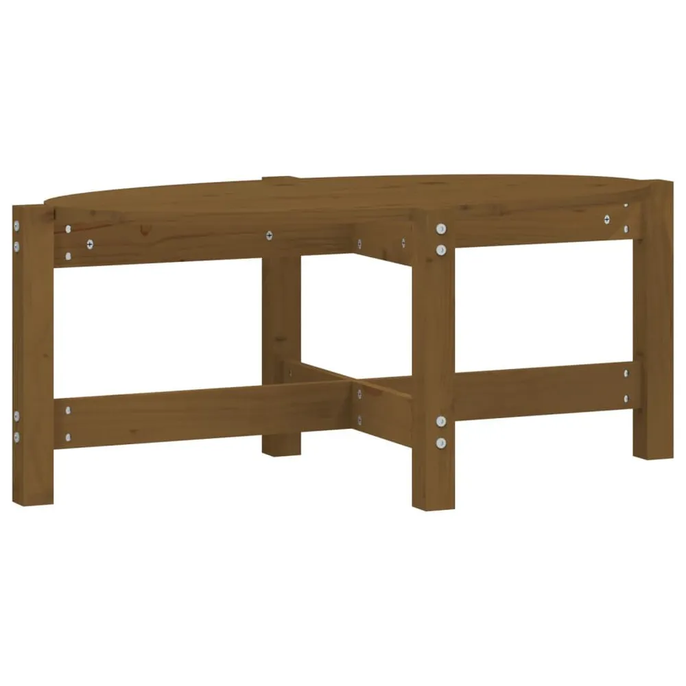 Mesa de centro 87x48x35 cm madeira de pinho maciç castanho-mel