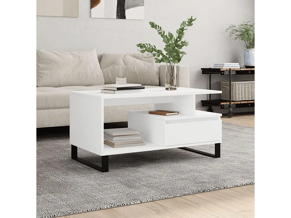 Mesa de centro 90x49x45 cm derivados de madeira branco