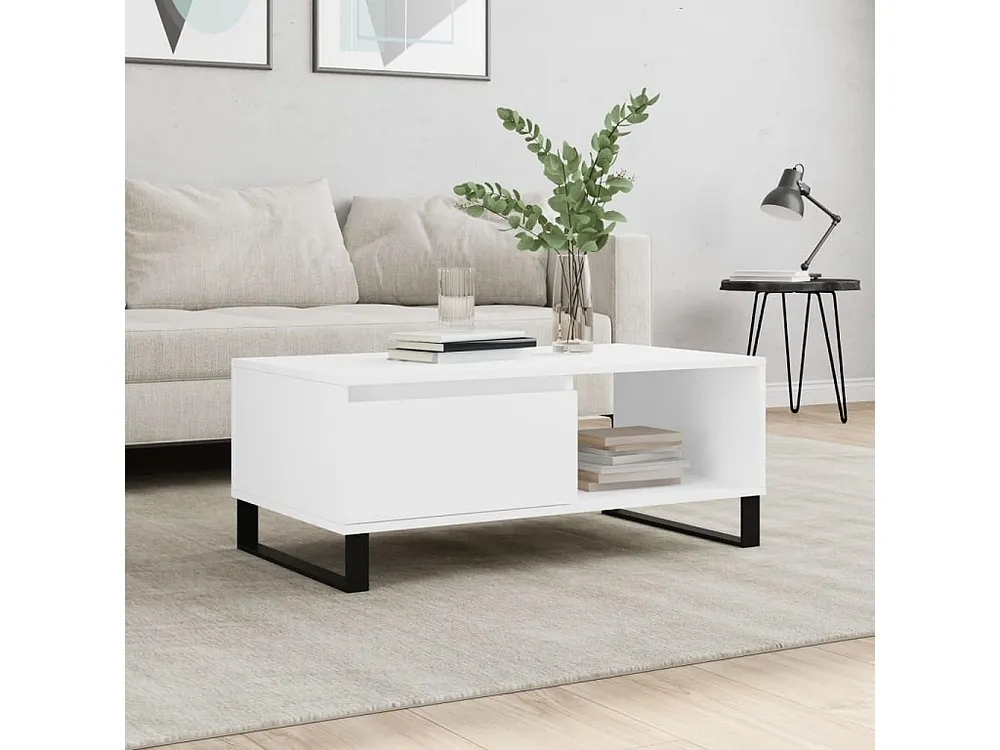 Mesa de centro 90x50x36,5 cm derivados de madeira branco