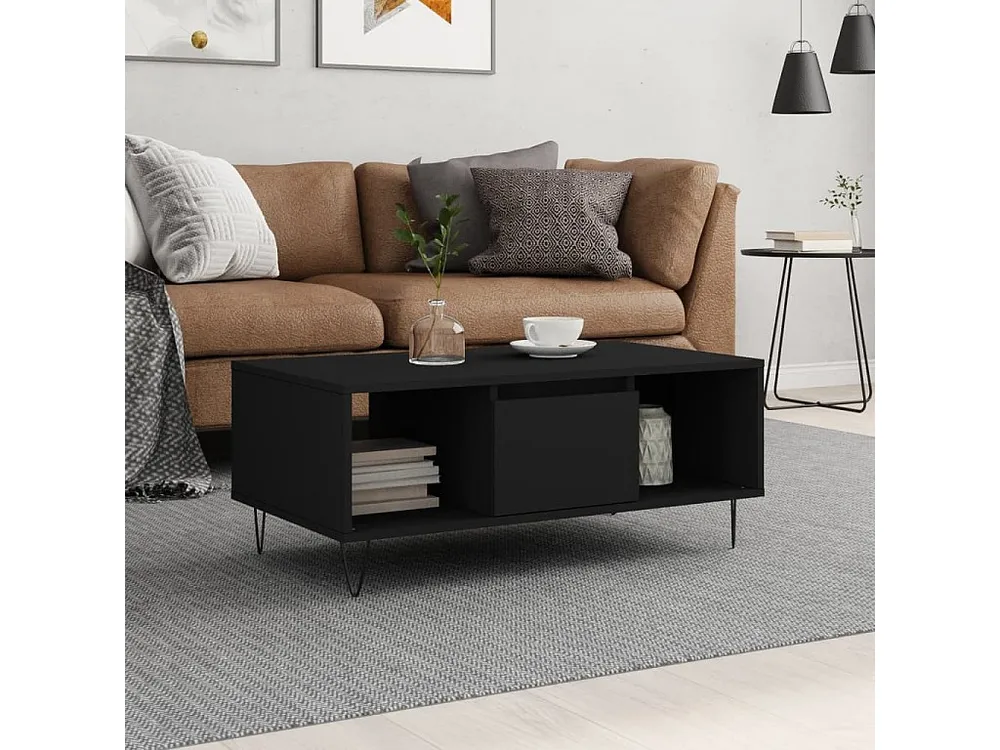 Mesa de centro 90x50x36,5 cm derivados de madeira preto