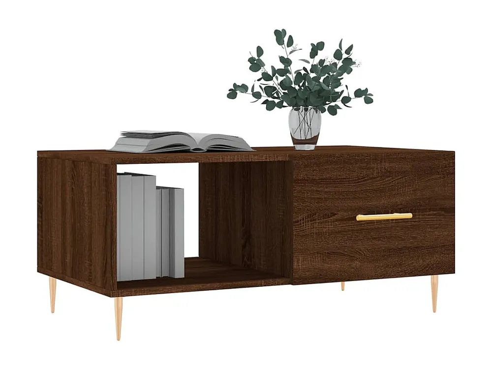 Mesa centro 90x50x40 cm derivados de madeira carvalho castanho