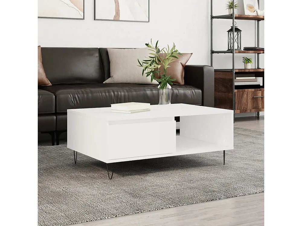 Mesa de centro 90x60x35 cm derivados de madeira branco