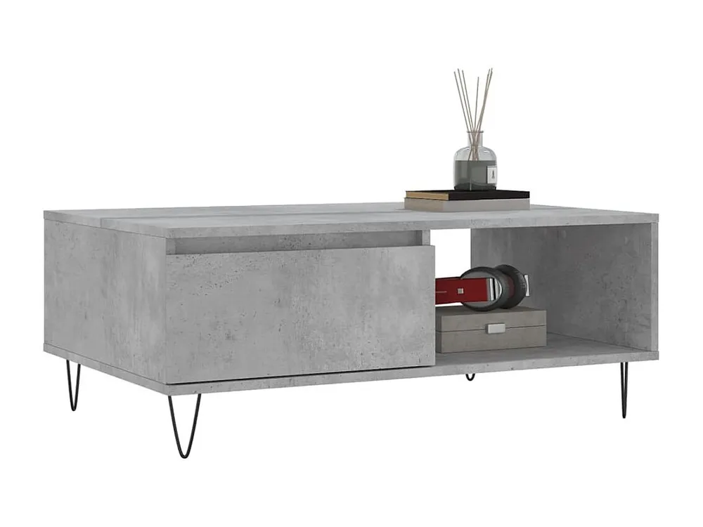 Mesa de centro 90x60x35 cm derivados madeira cinzento cimento